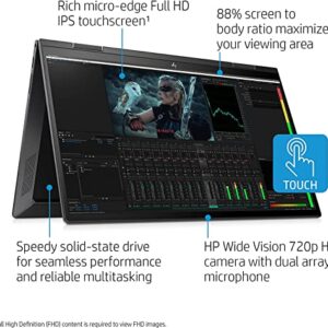 HP Envy x360 2-in-1 Convertible Business Laptop, 15.6” FHD Touchscreen, AMD Ryzen 7 5700U, Windows 11 Pro, 16GB RAM, 512GB SSD, Backlit Keyboard, Fingerprint Reader, Long Battery Life, Tech Deal USB