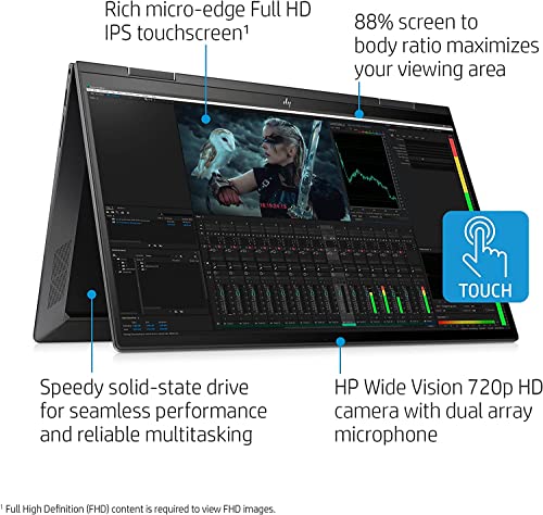 HP Envy x360 2-in-1 Convertible Business Laptop, 15.6” FHD Touchscreen, AMD Ryzen 7 5700U, Windows 11 Pro, 16GB RAM, 512GB SSD, Backlit Keyboard, Fingerprint Reader, Long Battery Life, Tech Deal USB