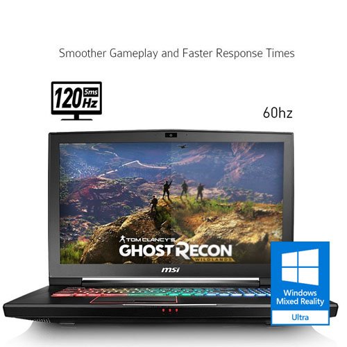 MSI GT73VR Titan PRO-1005 17.3" 120Hz 5ms Hardcore Gaming Laptop i7-7700HQ GTX 1080 8G 16GB 512GB SSD + 1TB, Black-Red