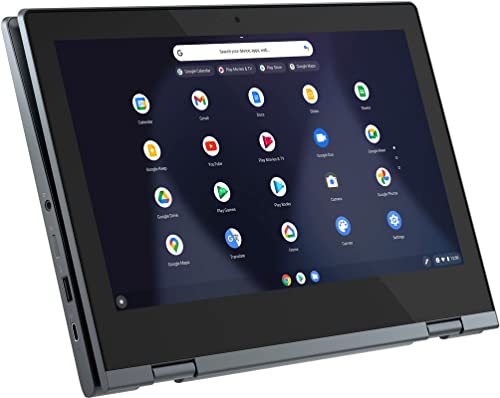 2022 lenovo Flex 3 Chromebook 11.6" 2-in-1 HD Touchscreen Laptop, Intel Celeron N4020 Processor, 4GB RAM, 64GB eMMC Flash Memory, HD Webcam, Chrome OS, Abyss Blue, 128GB Snowbell USB Card