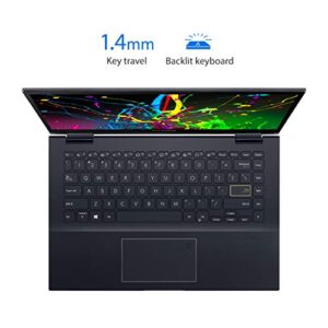 ASUS VivoBook Flip 14 Thin and Light 2-in-1 Laptop, 14” FHD Touch Display, AMD Ryzen 7 5700U, 8GB RAM, 512GB SSD, Stylus, Windows 10 Home, Fingerprint Reader, Bespoke Black, TM420UA-DS71T
