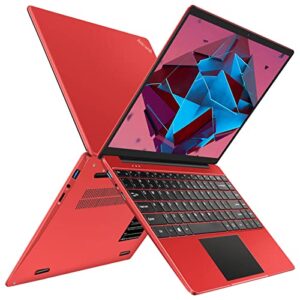 ruzava windows 10 laptop computers, 14″ 6gb ram 128gb ssd support 1tb ssd expansion, 1920×1080 fhd traditional laptop for work study entertainment-red