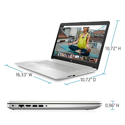 2020 New HP 17-by3063st 17.3" HD+ Display Notebook, Intel i3-1005G1, 8GB Memory, 128GB SSD + 1TB Hard Drive, Windows 10, Silver
