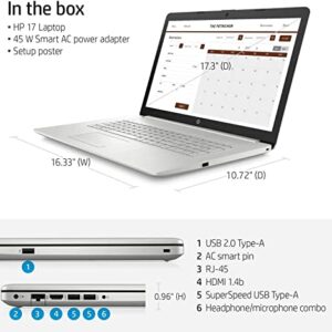 2022 HP Pavilion 17 Laptop, 17.3 FHD Anti-Glare 300 nits, 11th Gen Intel Core i3-1115G4 up to 4.1GHz (Beat i5-8365U), 16GB RAM, 5 Silver 16GB RAM | 512GB SSD hp17 0