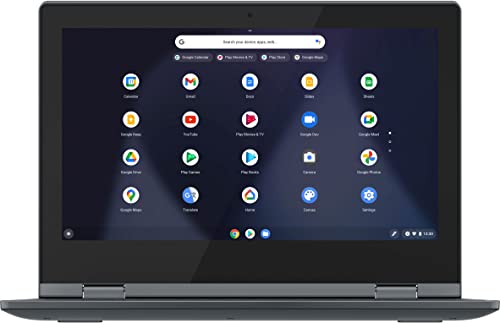 Lenovo IdeaPad Flex 3 11.6" HD 2-in-1 Touchscreen Chromebook (Intel Celeron N4020, 4GB RAM, 128GB (64GB eMMC + 64GB SD Card), Webcam) Convertible Home Education Laptop, IST Computers Pen, Chrome OS