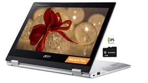 acer spin 311 chromebook, business & student convertible laptop, 11.6″ hd 2-in-1 touchscreen ips, mediatek mt8183c octa-core, 4gb lpddr4x 32gb emmc, wifi 5 usb-c bt chrome os, goldoxis 32gb card