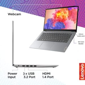Lenovo IdeaPad 3i Business and Student Essential Laptop,14'' Full HD Display, 8GB RAM, 512GB SSD Storage, Intel 11th Gen i3 Processor (Up to 4.10 GHz), HDMI, Windows 11 in S