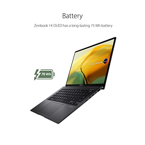 ASUS ZenBook Laptop 14” 2.8K OLED Display, AMD Ryzen 7 5825U CPU, Radeon Graphics, 8GB RAM, 512GB PCIe SSD, Windows 11 Home, Jade Black, UM3402YA-DS71