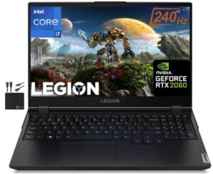 lenovo 2022 legion 5 gaming laptop 15.6″ fhd ips screen 500 nit 100% srgb 240hz, 6-core intel i7-10750h,64gb ram, 2tb ssd + 1tb hdd, nvidia geforce rtx 2060 6gb, backlit, wifi 6,win 10 +marxsolcable