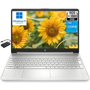 [windows 11 pro] hp 15 15.6″ fhd business laptop computer, 11th generation intel 4-core i5-1135g7 (beat i7-1160g7), 16gb ram 512gb pcie ssd, intel iris xe graphics, numeric keypad, bt 5.2, hdmi, w/hub