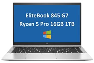 hp new elitebook 845 g7 14″ fhd ips (16gb ram, 1tb pcie ssd, amd 6-core ryzen 5 pro 4650u (beat i7-1165g)) business laptop bundle with bag+wifi+webcam, windows 10 pro / win 11 pro