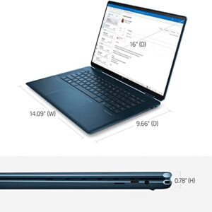 Latest HP Spectre 2-in-1 Laptop | 16" UHD 3K+ Touchscreen | Intel i7-12700H 14Cores | 16GB RAM 512GB SSD | Wi-Fi 6e | Thunderbolt 4 | Backlit KB | Fingerprint | Stylus Pen | Windows 10 Pro