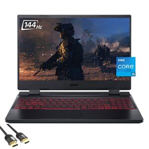 acer 2022 nitro 5 gaming laptop, 17.3″ fhd ips 144hz, 12th gen 12-core i5-12500h, geforce rtx 3050, 16gb ram, 1tb pcie ssd, thunderbolt 4, hdmi, rj45, wifi 6, backlit, sps hdmi 2.1 cable, win 11