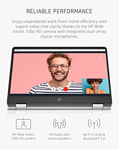 HP Chromebook x360 14a 2-in-1 Laptop, Intel Pentium Silver N5030, 4 GB RAM, 64 GB eMMC, 14” HD Micro-Edge Touchscreen, Chrome OS, 720p Webcam, Dual Speakers, Long Battery Life (14a-ca0023nr, 2021)