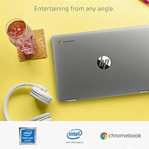 HP Chromebook x360 14a 2-in-1 Laptop, Intel Pentium Silver N5030, 4 GB RAM, 64 GB eMMC, 14” HD Micro-Edge Touchscreen, Chrome OS, 720p Webcam, Dual Speakers, Long Battery Life (14a-ca0023nr, 2021)