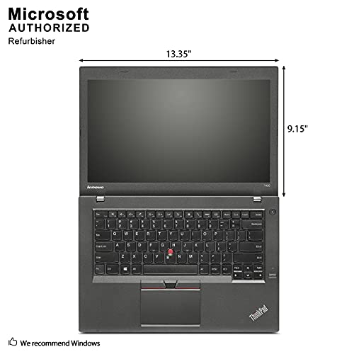 Lenovo ThinkPad T450 14in HD Business Laptop Computer, Intel Dual-Core i5-5300U Up to 2.9GHz, 8GB RAM, 128GB SSD, HDMI, 802.11ac WiFi, Bluetooth, Windows 10 Professional (Renewed)