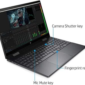 HP Envy x360 2-in-1 Touch Laptop, 15.6inch FHD IPS 400nits 100% sRGB Display, 8-Cores Ryzen 7 5700U(> i5-1135G7), 14 hr Battery Life, Webcam,Wi-Fi 6, Fingerprint (32GB RAM | 1TB PCIe SSD) Black