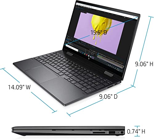 HP Envy x360 2-in-1 Touch Laptop, 15.6inch FHD IPS 400nits 100% sRGB Display, 8-Cores Ryzen 7 5700U(> i5-1135G7), 14 hr Battery Life, Webcam,Wi-Fi 6, Fingerprint (32GB RAM | 1TB PCIe SSD) Black