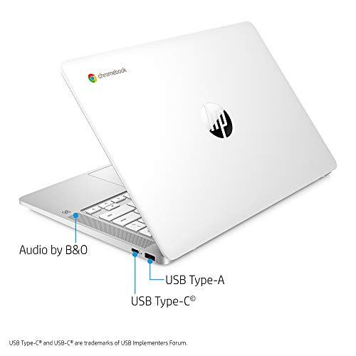 HP Chromebook 14-inch HD Laptop, Intel Celeron N4000, 4 GB RAM, 32 GB eMMC, Chrome (14a-na0020nr, Ceramic White)