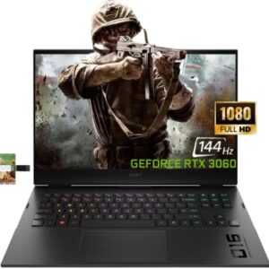 HP OMEN Gaming Laptop, 16.1" FHD 144Hz IPS, Intel Core i7-11800H, Windows 11 Home, 32GB RAM, 1TB SSD, GeForce RTX 3060, Long Battery Life, 32GB Durlyfish USB Card