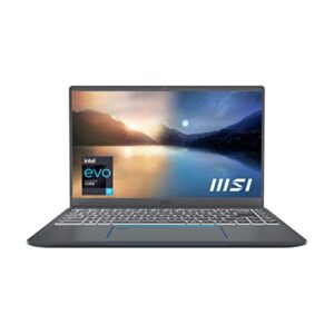 MSI Prestige 14 Evo Professional Laptop: 14" FHD Ultra-Thin Bezel Display, Intel Core i7-1185G7, Intel Iris Xe, 16GB RAM, 512GB NVMe SSD, Thunderbolt 4, Win10 Home, Intel Evo, Carbon Gray (A11M-220)