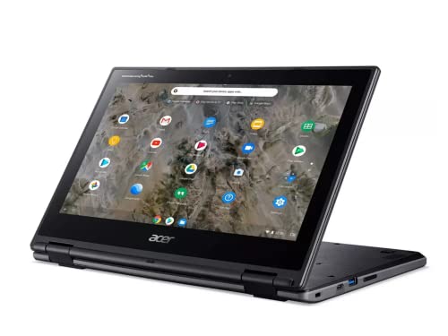 Acer 2022 11.6" Convertible Touchscreen Chromebook Laptop, AMD A-Series A6-9220C Processor, 4GB RAM, 32GB Flash Storage, AMD RadeonTM R5 Graphics, Chrome OS, Black, 128GB USB Card