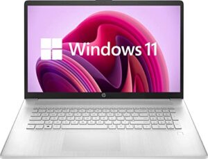 newest hp notebook laptop, 17.3’’ full hd display, amd ryzen 5 5500u hexa-core processor, 32gb ram, 1tb pcie ssd, fingerprint reader, wi-fi, webcam, hdmi, windows 11 home, natural silver