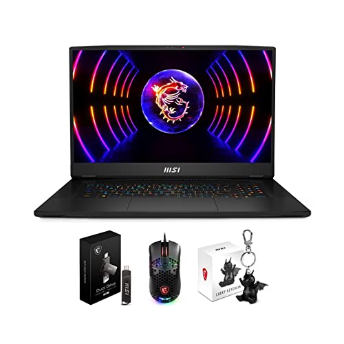 EXCaliberPC 2023 MSI Titan GT77HX 13VH-046US (i9-13980HX, 128GB RAM, 8TB WD NVMe SSD, RTX 4080 12GB, 17.3" 4K UHD, Windows 11 Pro) Gaming Laptop