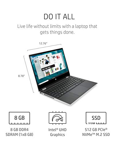 HP Pavilion x360 14 2-in-1 Laptop, 10th Generation Intel Core i5-10210U Processor, 8 GB Ram, 512 GB SSD Storage, 14” Full HD Touch Screen, Windows 10 Home, Backlit Keyboard (14-dh1021nr, 2020)