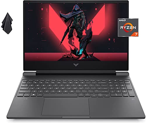 HP Victus Gaming Laptop, AMD Ryzen 7 5800H Processor, GeForce RTX 3050 Ti, 15.6" FHD 144Hz IPS Display, Webcam, WiFi 6, HDMI, Bluetooth, Enlarged Touchpad, Windows 11, Silver (32GB RAM | 1TB SSD)