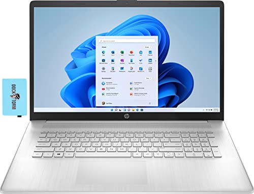HP 17-cp0700dx Home & Business Laptop (AMD Ryzen 5 5500U 6-Core, 8GB RAM, 256GB SSD, AMD Radeon, 17.3" 60Hz Full HD (1920x1080), WiFi, Bluetooth, Webcam, HDMI, Win 11 Home S-Mode) with Hub