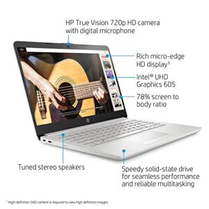 HP 2022 Newest Laptop Computer, 14" HD Display, Quad-Core Intel Pentium N5030 (Upto 3.1GHz), 8GB RAM, 256GB SSD, HD Webcam, HDMI, Bluetooth, WiFi, RJ-45, 1-Year Office 365, Win10+MarxsolCables