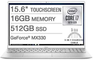 dell inspiron 15 5000 15.6″ fhd touchscreen laptop, intel i7-1065g7, 16gb ram, 512gb ssd, geforce mx330 graphics (renewed)