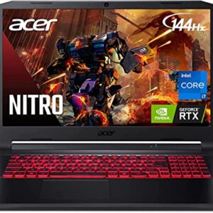 Acer 2023 Nitro AN517 17.3" 144Hz FHD IPS Gaming Laptop Intel 8-Core i7-11800H 32GB RAM DDR4 1TB NVMe SSD NVIDIA RTX 3050 TI 4GB GDDR6 Killer WiFi AX RJ-45 Backlit Windows 11 Pro w/RE USB Drive