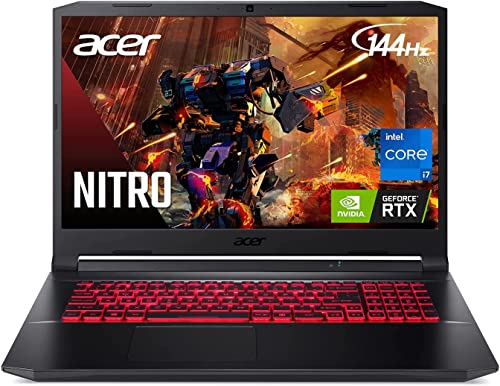 Acer 2023 Nitro AN517 17.3" 144Hz FHD IPS Gaming Laptop Intel 8-Core i7-11800H 32GB RAM DDR4 1TB NVMe SSD NVIDIA RTX 3050 TI 4GB GDDR6 Killer WiFi AX RJ-45 Backlit Windows 11 Pro w/RE USB Drive