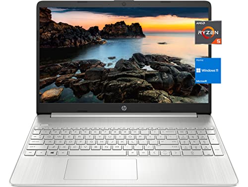 HP 2022 Newest 15 Laptop, 15.6" Full HD Display, AMD Ryzen 5 5500U Hexa-Core Processor, 12GB DDR4 RAM, 512GB PCIe SSD, Webcam, HDMI, Bluetooth, Type-C, Wi-Fi, Windows 11 Home, Silver