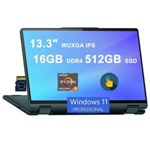 Lenovo Yoga 6 13 2-in-1 Laptop | 13.3" WUXGA IPS Multi-Touch (100% sRGB, 300 nits, Low Blue Light) | AMD 8-core Ryzen 7 5700U | 16GB DDR4 512GB SSD Backlit Fingerprint Win11Pro + 32GB MicroSD Card