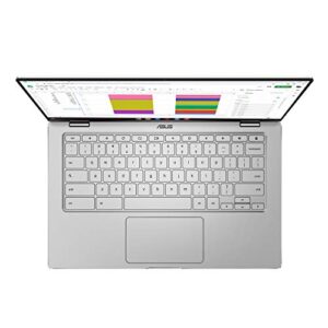 ASUS Chromebook Flip C434 2 in 1 Laptop, 14" Touchscreen FHD 4-Way NanoEdge, Intel Core m3-8100Y Processor, 4GB RAM, 128GB eMMC Storage, Backlit KB, Spangle Silver, Chrome OS, C434TA-IH348T