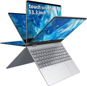 touch screen laptop, 2 in 1 windows 11 yoga laptop 16gb ram 256g ssd, 13.3 inch convertible pc laptop computer, n5100 quad core, fhd ips panel, 2.4/5g/ac wifi, type-c, thin&light notebook,full metal