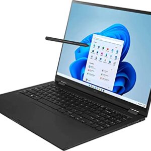 LG Gram 16T90Q 16" WQXGA 2-in-1 Touchscreen (Intel 12th Gen 12-Core i7-1260P, 16GB LPDDR5 RAM, 2TB SSD, Stylus), (2560 x 1600) Business Laptop, Thunderbolt 4, IST Computers HDMI, Windows 11 Pro