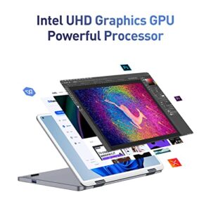 Laptop Computer Intel Celeron N5100 Processor 2 in 1 Tablet Touchscreen 10.8" HD Display With Stylus/ Fingerprint Reader, 8GB RAM, 512GB SSD, Type-C, TF Card, HD webcam, WiFi, Bluetooth, Windows 11