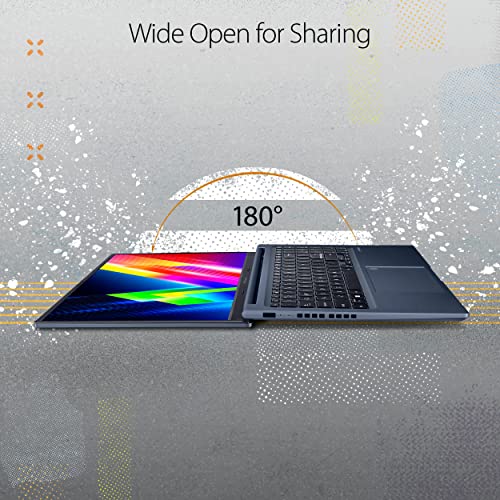 ASUS VivoBook 15X OLED Laptop, 15.6" OLED Display, AMD Ryzen 7 5800H CPU, AMD Radeon GPU, 16GB RAM, 512GB SSD, Windows 11 Home, Quiet Blue, M1503QA-ES74