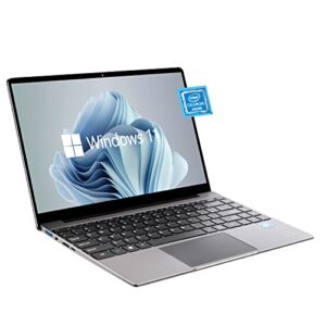 vgke [windows 11 pro] b14 air windows 11 laptop, 14.1″ full hd 1920*1080 ips, intel celeron j4105 processor, 8gb ram lpddr4, 256gb ssd, metal body, grey