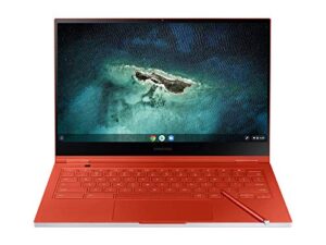 samsung 13.3″ galaxy chromebook laptop computer w/ 256gb storage, 8gb ram, 4k amoled touchscreen display, hd intel core i-5 processor, ultra slim, us warranty, fiesta red