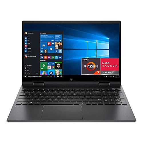 HP Envy x360 15.6" Touchscreen 2-in-1 FHD IPS Laptop, AMD Ryzen 7 5700U, Webcam, Backlit KB, Fingerprint, HDMI, AMD Radeon Graphics, Windows 10, 12GB RAM, 512GB PCIe SSD, with 32GB SD Card