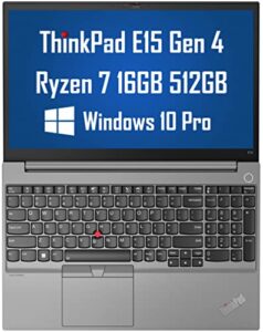lenovo thinkpad e15 gen 4 15.6″ fhd business laptop (amd ryzen 7 5825u, 16gb ram, 512gb pcie ssd, 8-core (beat i7-1165g7)) ips anti-glare, fhd webcam, type-c, hdmi, wi-fi 6, win 10 / win 11 pro – 2023