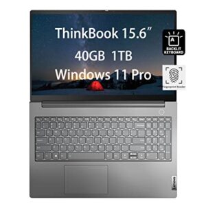 Lenovo ThinkBook 15 Gen 2 ITL 15.6" FHD (Intel Quad-Core Core i5-1135G7, 40GB DDR4 RAM, 1TB PCIe SSD) Business Laptop, IPS, Anti-glare, Backlit Keyboard, Fingerprint, Thunderbolt 4, Webcam, Win 11 Pro