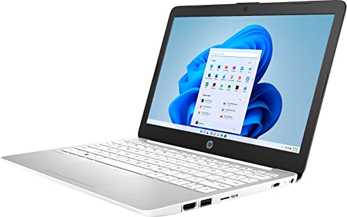 HP Stream 11.6-inch HD Non-Touch, 64GB eMMC, Intel Celeron N4020 Laptop (4GB RAM, Intel UHD 600 Graphics, SD Card Reader, 14 Hour Battery, Windows 11 Home S) Diamond White, 11-ak0013dx (Renewed)