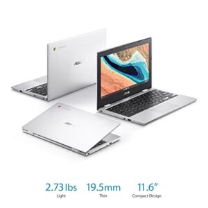 ASUS Chromebook CX1, 11.6" HD NanoEdge Display, Intel Celeron N4020 Processor, 64GB eMMC, 4GB RAM,Military Grade Standard  Chrome OS, Transparent Silver, CX1101CMA-DB44