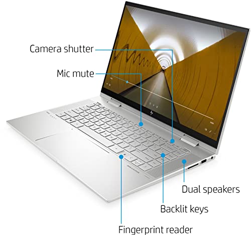 HP 2022 Envy X360 15.6" FHD IPS Touchscreen 2-in-1 Laptop 12th Intel Core i7-1260P Iris Xe Graphics 32GB DDR4 1TB SSD Thunderbolt 4 WiFi 6E Backlit KB FP Reader Win 11 Pro Stylus Pen w/ RATZK 32GB